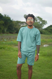 COLOURFUL COORD SETS TSHIRT AND SHORTS GREEN mens trending streetwear India 7Man